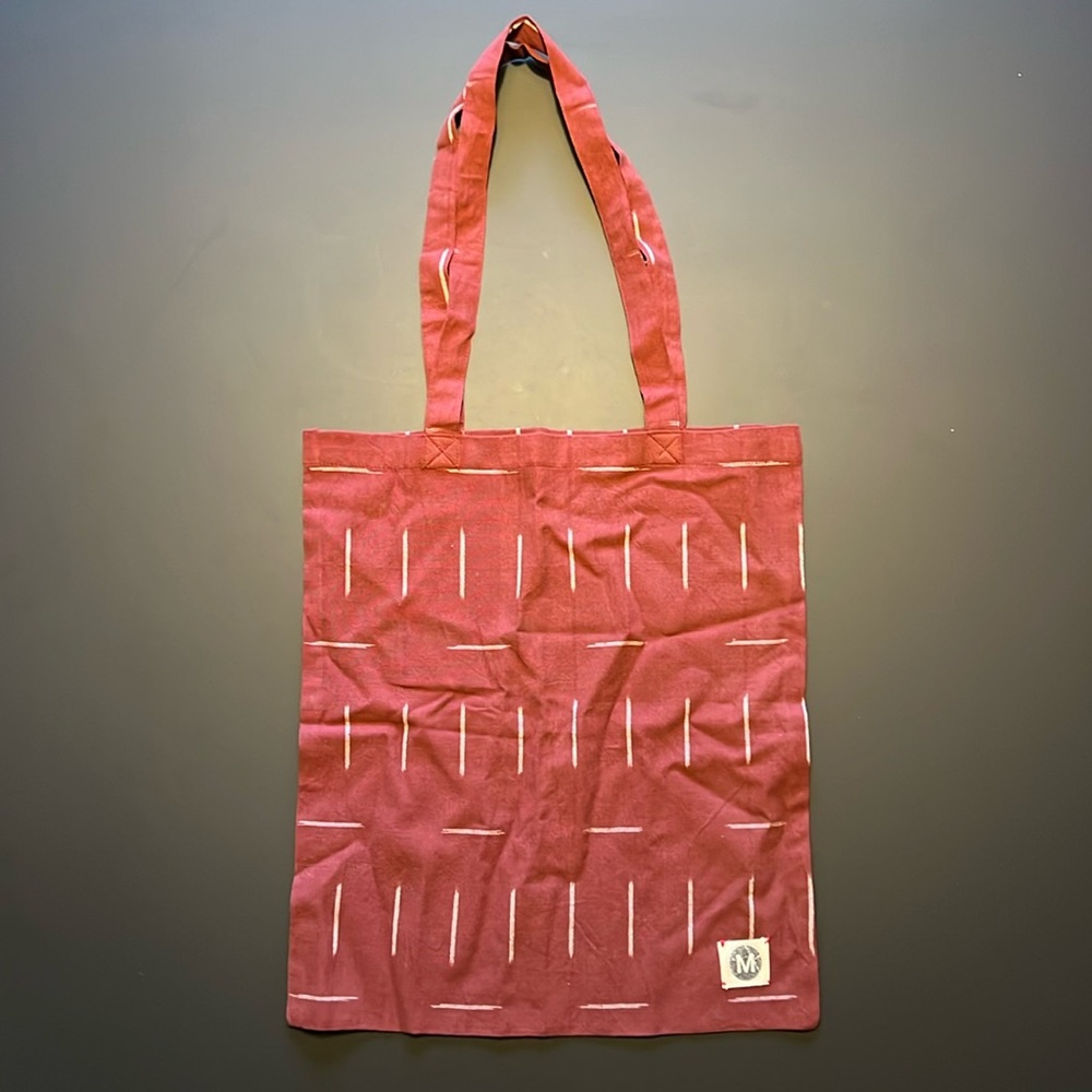 100% Organic Cotton Red/White Tote Bag by MATTER Prints NWT, Never Opened